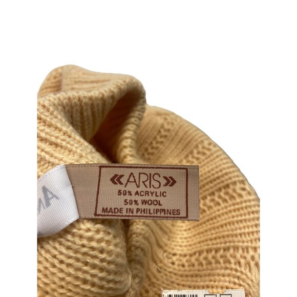 Anne Klein II Womens Wool Blend Knitted Beige Beret Beanie - One Size - Picture 7 of 9